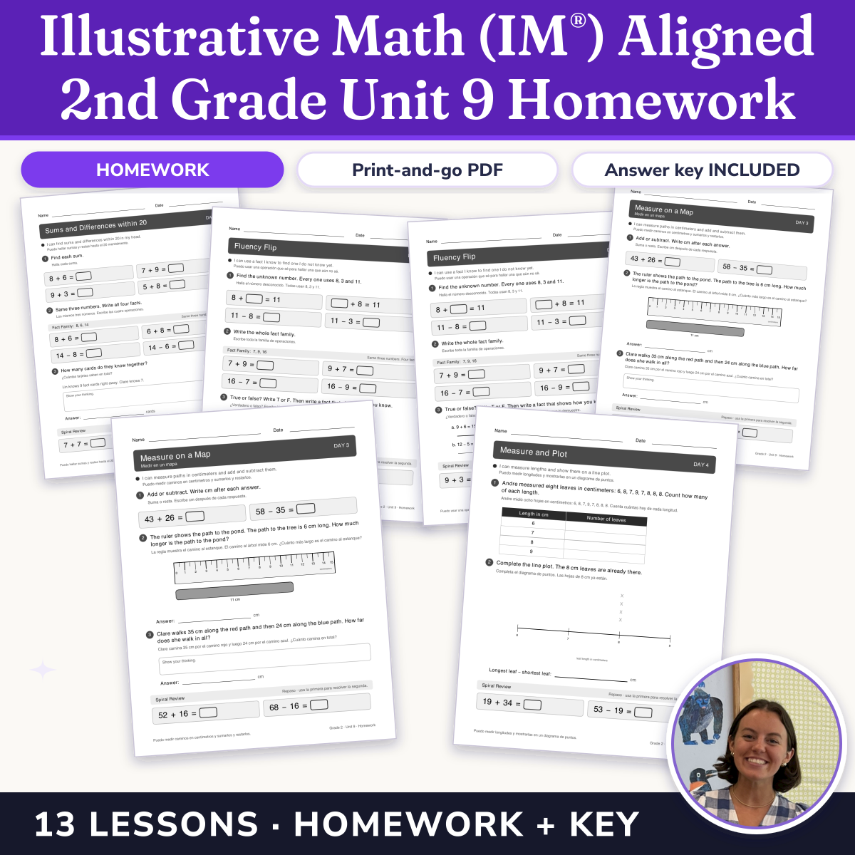 Preview of Illustrative Math (IM®) Aligned 2nd Grade Unit 9 Homework: Putting It All Together