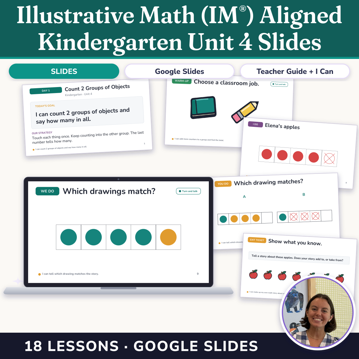 Preview of Illustrative Math (IM®) Aligned Kindergarten Unit 4 Slides: Understanding Addition and Subtraction