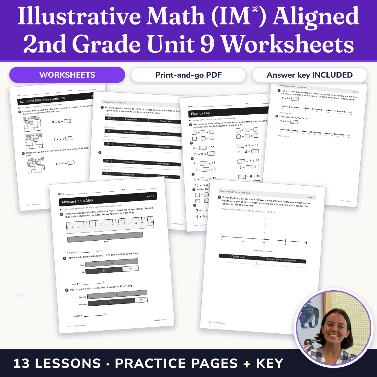 Preview of Illustrative Math (IM®) Aligned 2nd Grade Unit 9 Worksheets: Putting It All Together