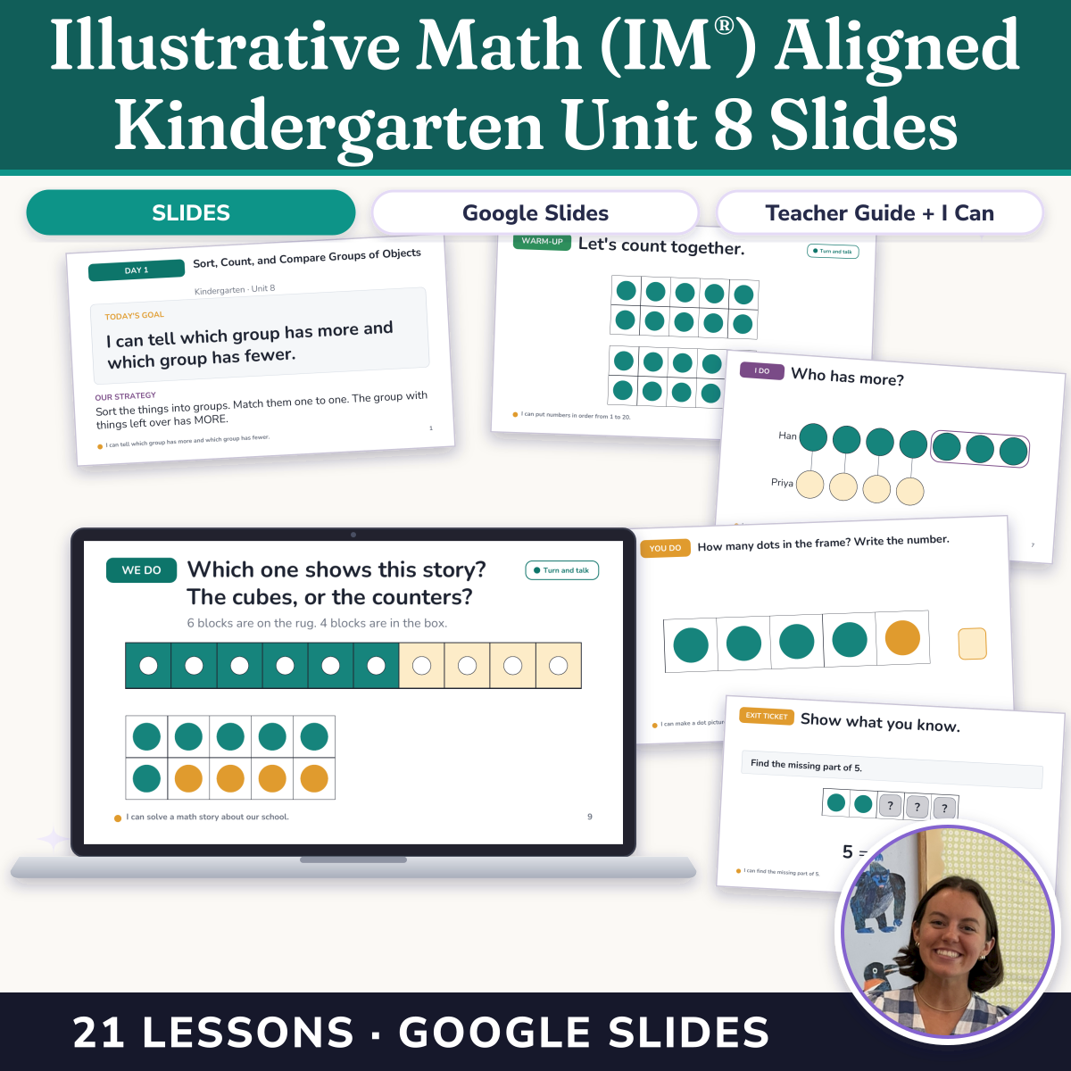 Preview of Illustrative Math (IM®) Aligned Kindergarten Unit 8 Slides: Putting It All Together