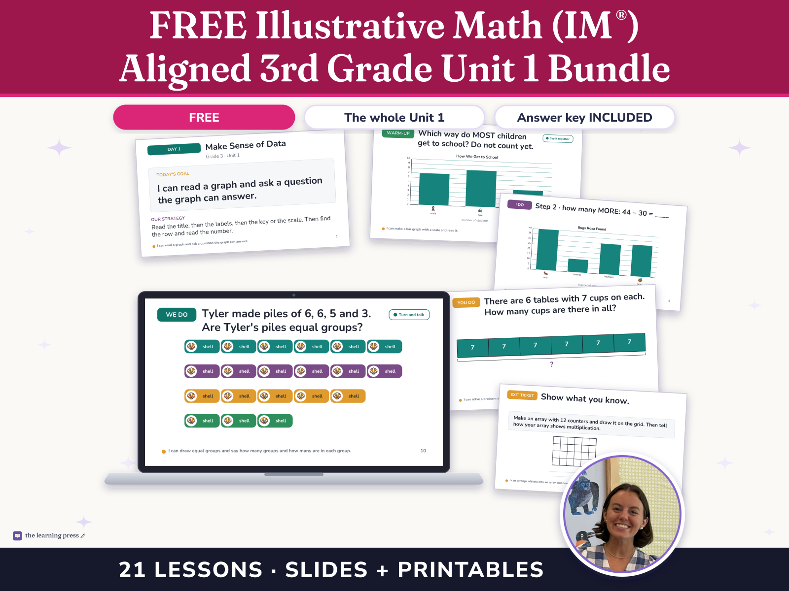 Preview page 1 of FREE Illustrative Math (IM®) Aligned 3rd Grade Unit 1 Bundle: Introducing Multiplication