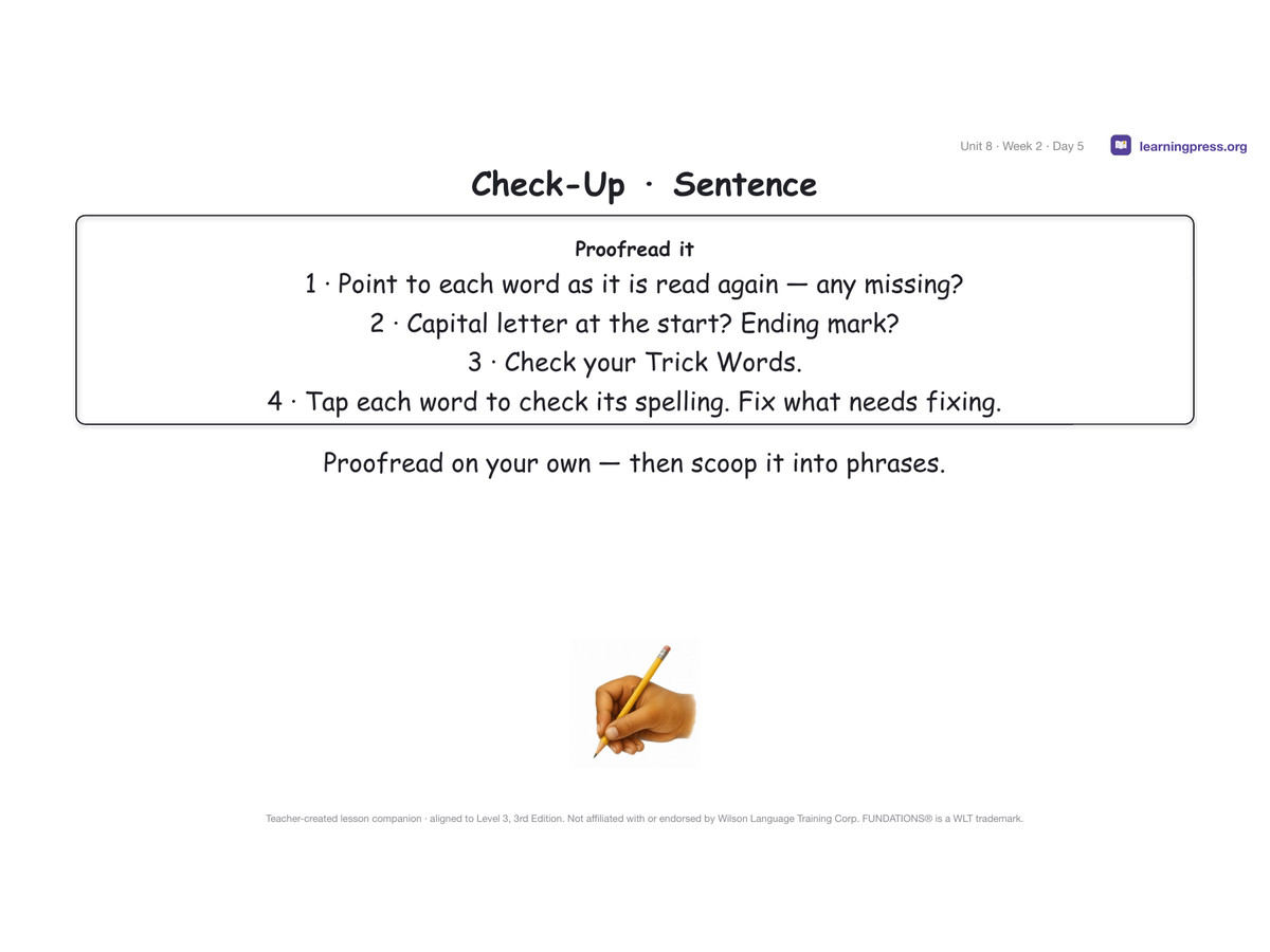 Preview page 3 of Fundations Level 3 Unit 8 Lesson Slides – 3rd Edition Aligned