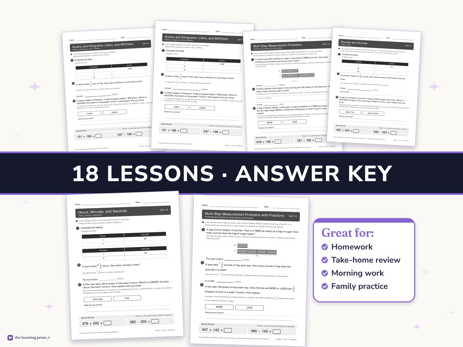 Preview page 3 of Illustrative Math (IM®) Aligned 4th Grade Unit 5 Homework: Multiplicative Comparison and Measurement