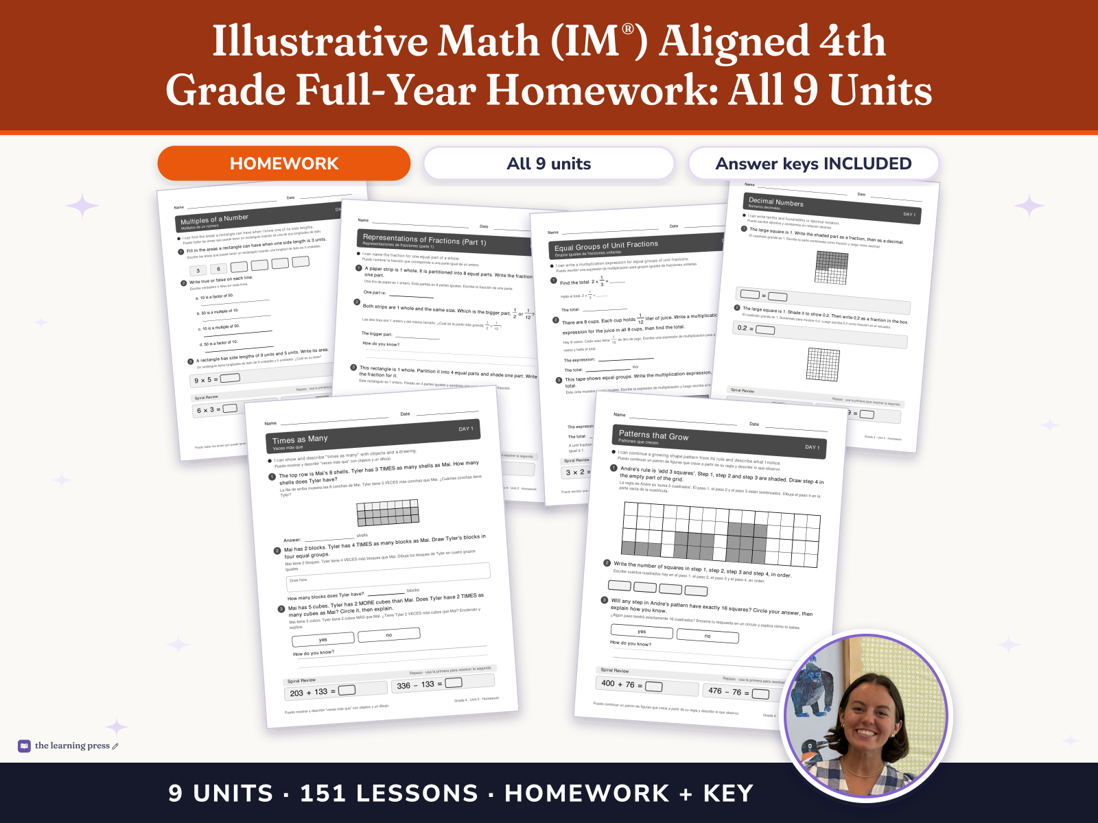 Preview page 1 of Illustrative Math (IM®) Aligned 4th Grade Full-Year Homework: All 9 Units