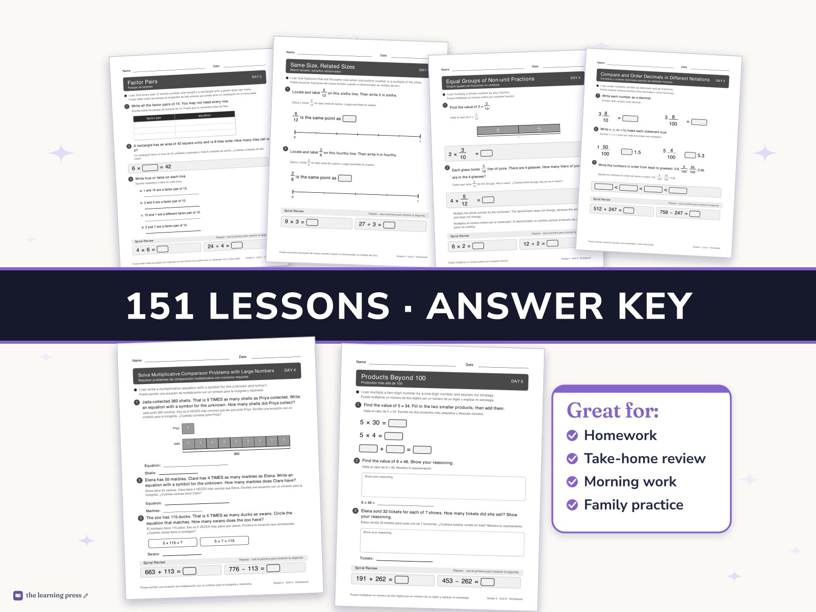 Preview page 3 of Illustrative Math (IM®) Aligned 4th Grade Full-Year Homework: All 9 Units