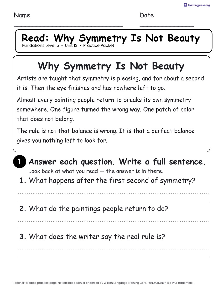 Preview page 3 of Fundations Level 5 Unit 13 Worksheets