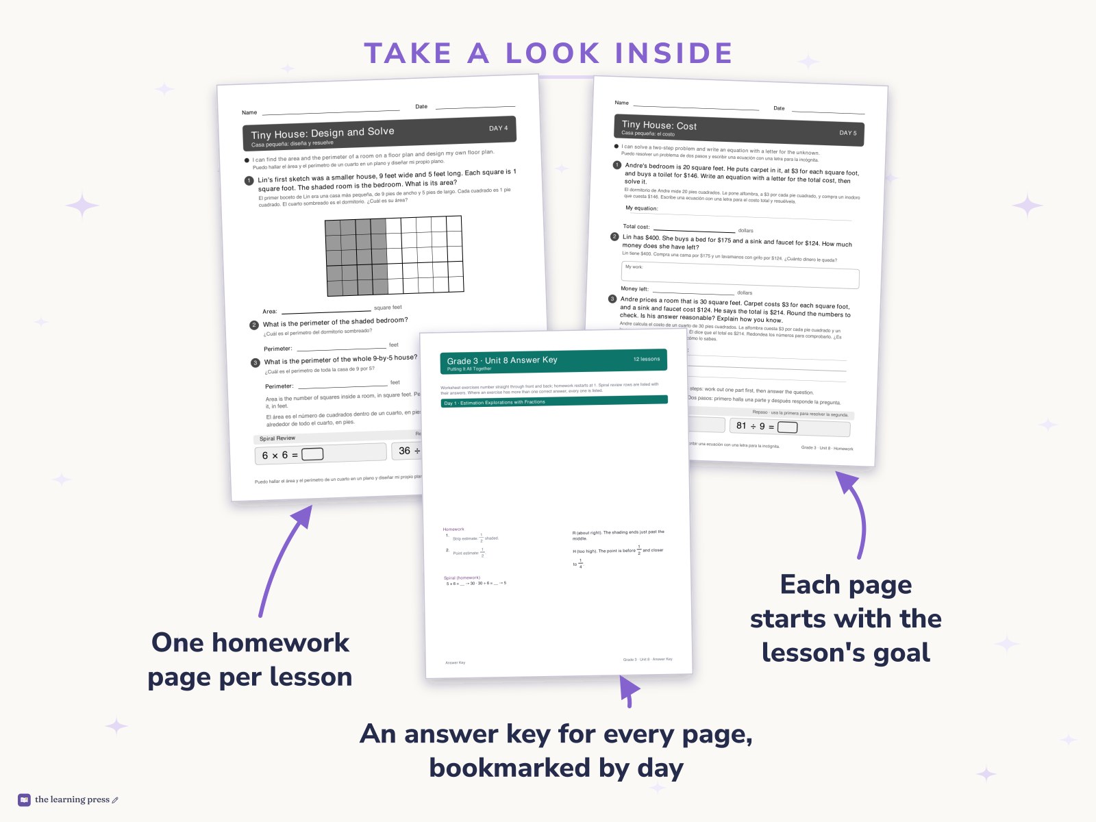 Preview page 2 of Illustrative Math (IM®) Aligned 3rd Grade Unit 8 Homework: Putting It All Together