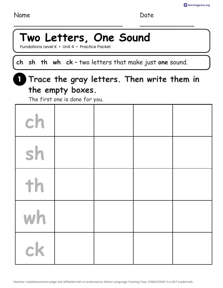 Preview page 2 of Fundations Level K Unit 4 Worksheets