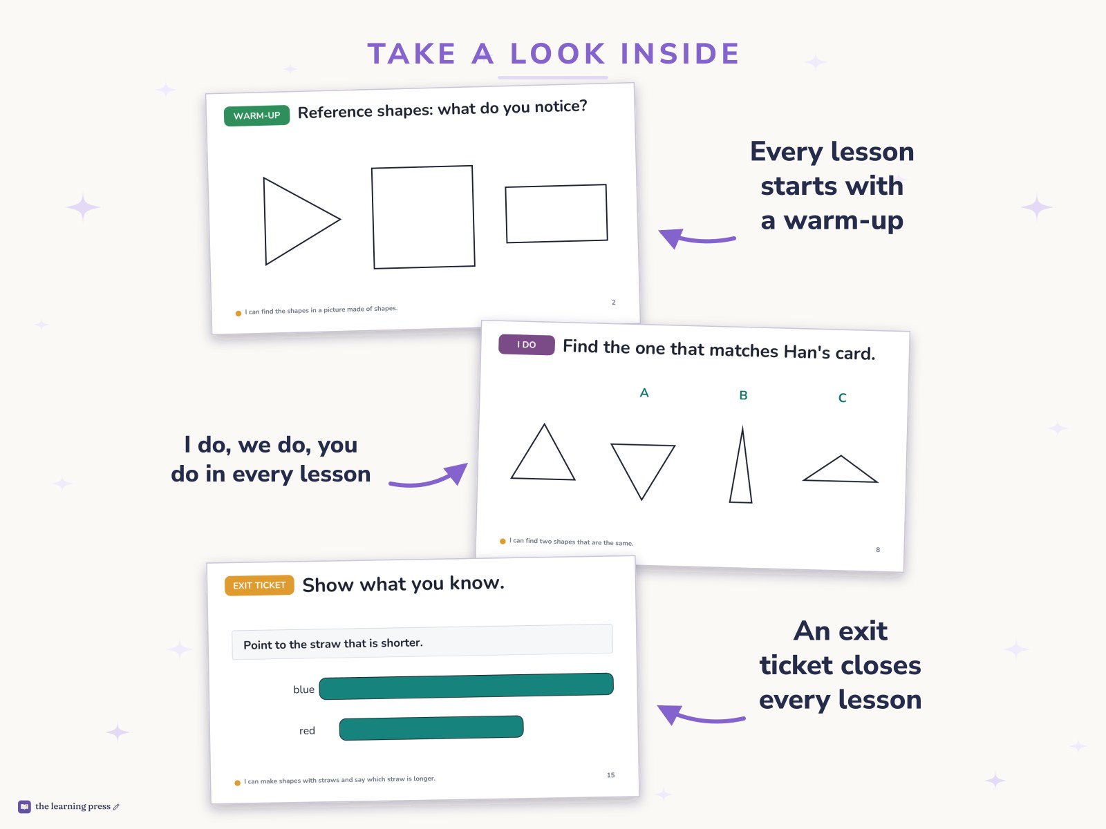 Preview page 2 of Illustrative Math (IM®) Aligned Kindergarten Unit 3 Slides: Flat Shapes All Around Us