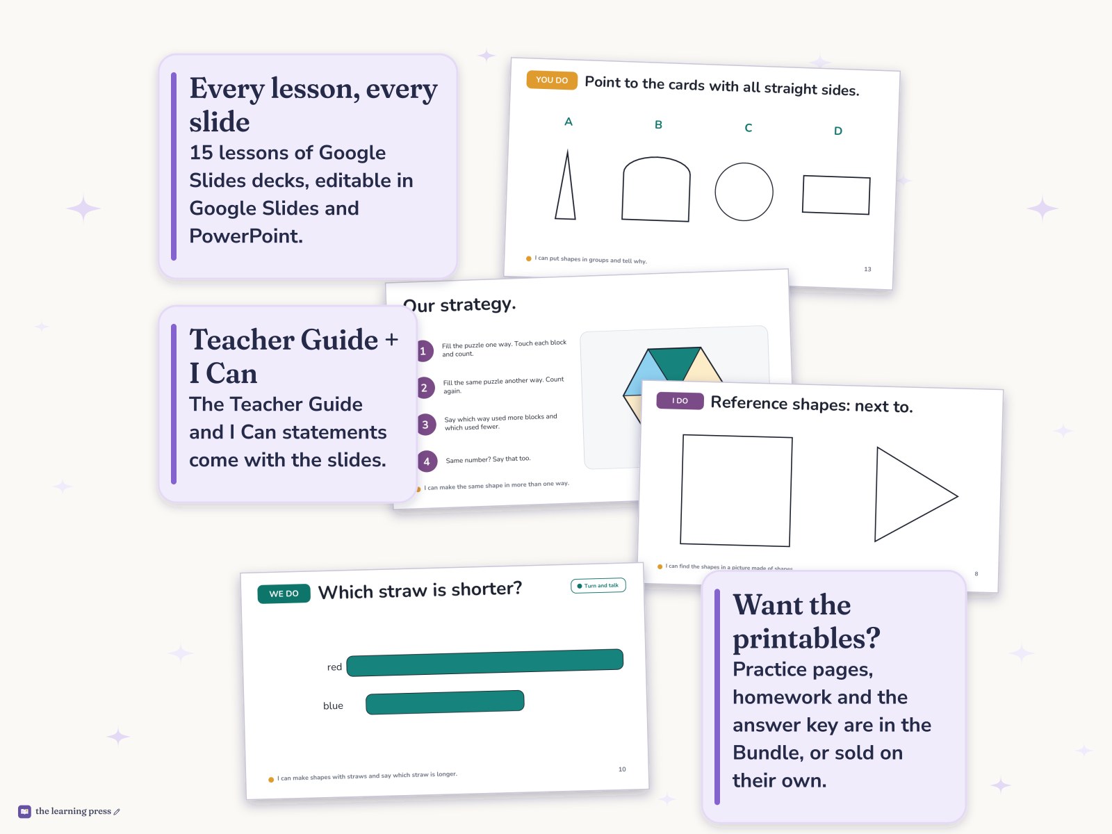Preview page 4 of Illustrative Math (IM®) Aligned Kindergarten Unit 3 Slides: Flat Shapes All Around Us
