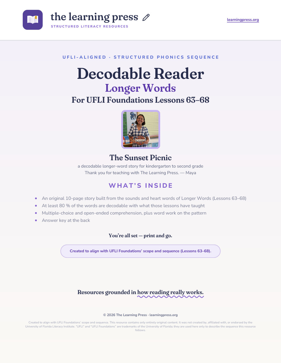 Preview page 1 of UFLI Aligned Decodable Reader · Lessons 63 – 68