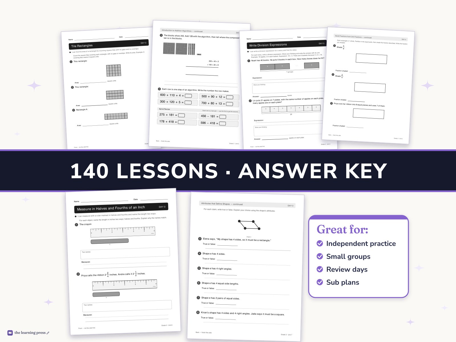 Preview page 3 of Illustrative Math (IM®) Aligned 3rd Grade Full-Year Worksheets: All 8 Units
