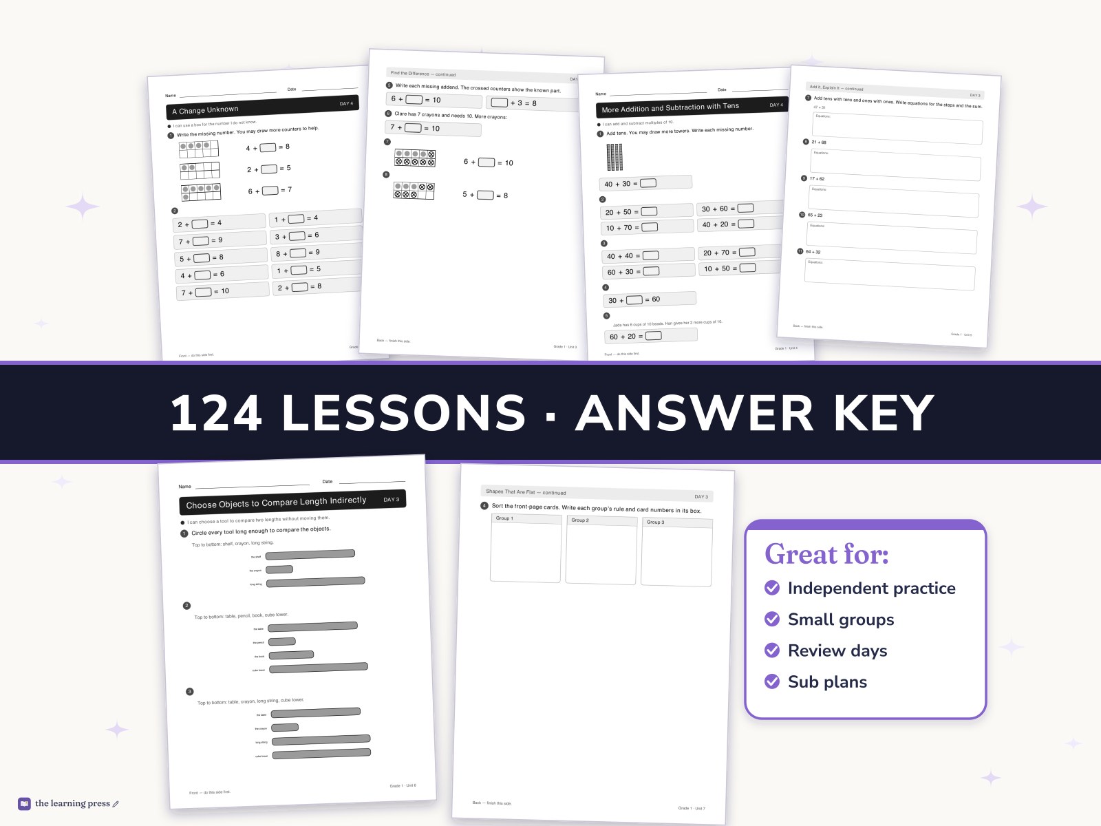 Preview page 3 of Illustrative Math (IM®) Aligned 1st Grade Full-Year Worksheets: All 8 Units
