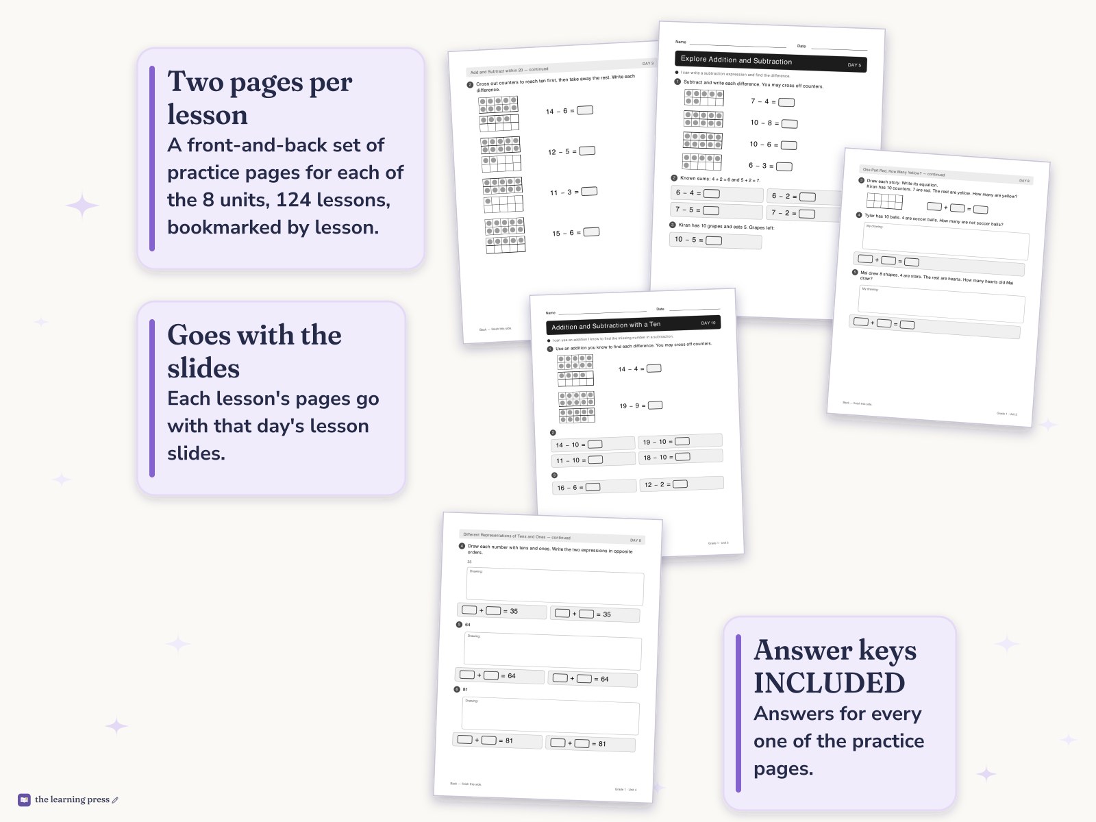 Preview page 4 of Illustrative Math (IM®) Aligned 1st Grade Full-Year Worksheets: All 8 Units