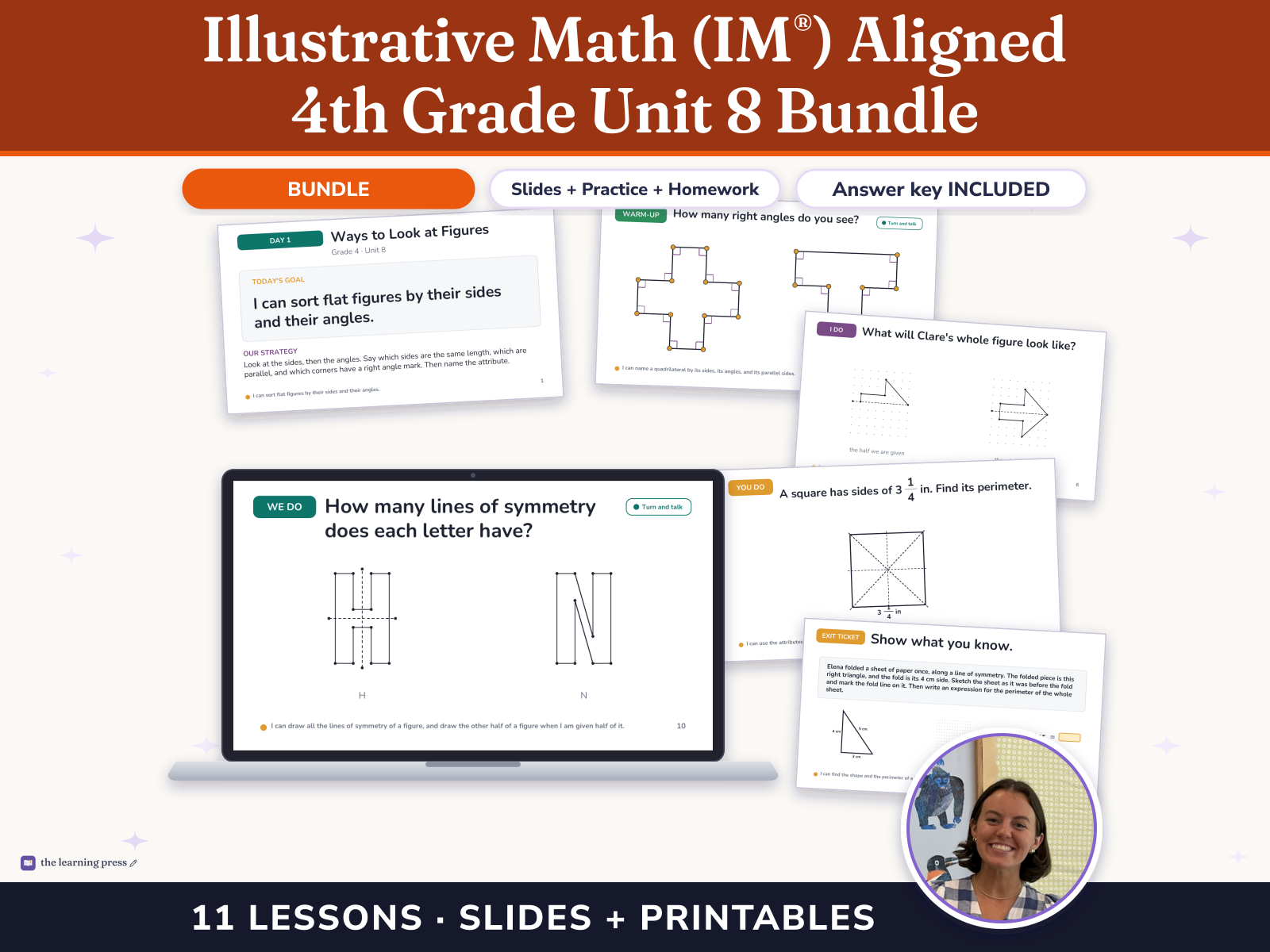 Preview page 1 of Illustrative Math (IM®) Aligned 4th Grade Unit 8 Bundle: Properties of Two-dimensional Shapes