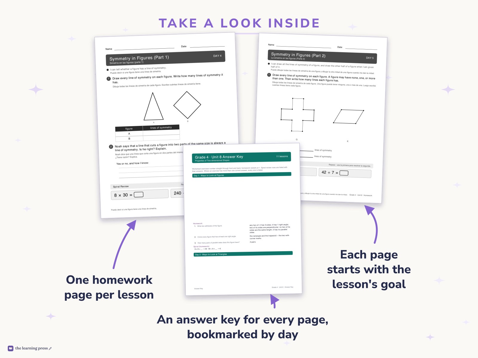 Preview page 2 of Illustrative Math (IM®) Aligned 4th Grade Unit 8 Homework: Properties of Two-dimensional Shapes