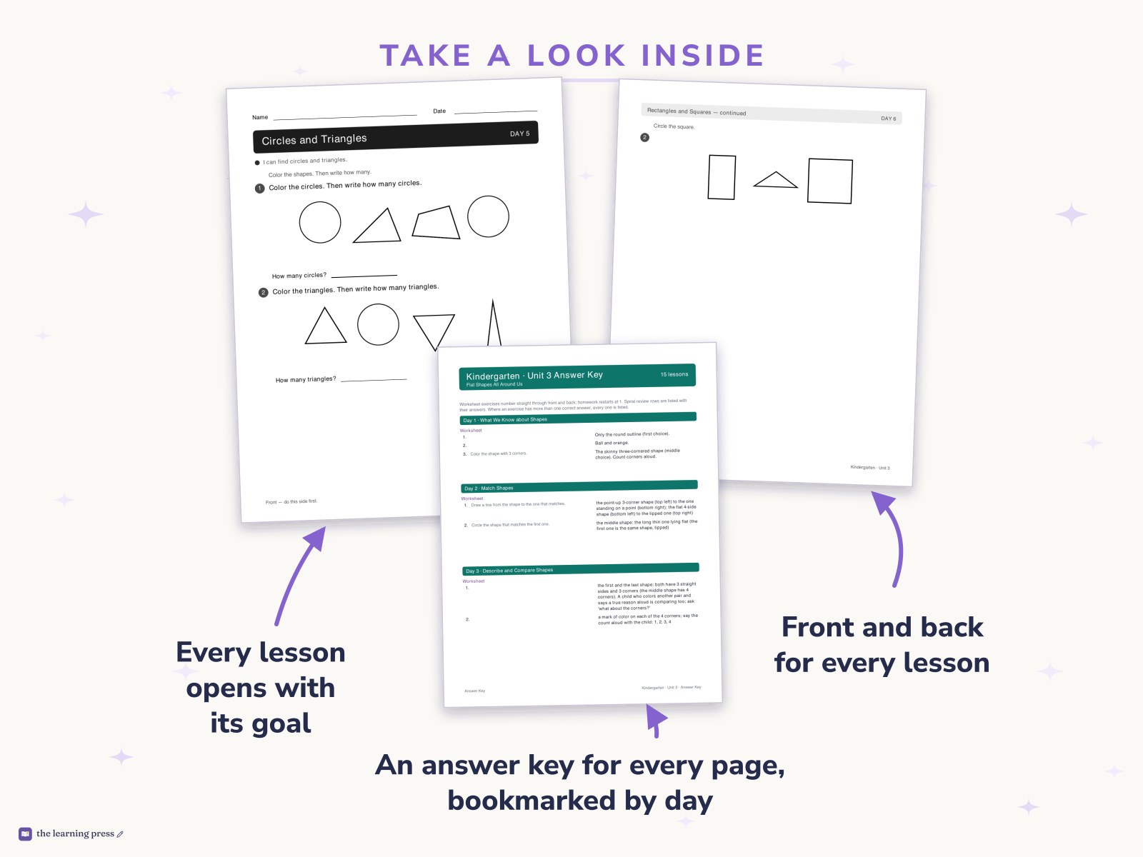 Preview page 2 of Illustrative Math (IM®) Aligned Kindergarten Unit 3 Worksheets: Flat Shapes All Around Us