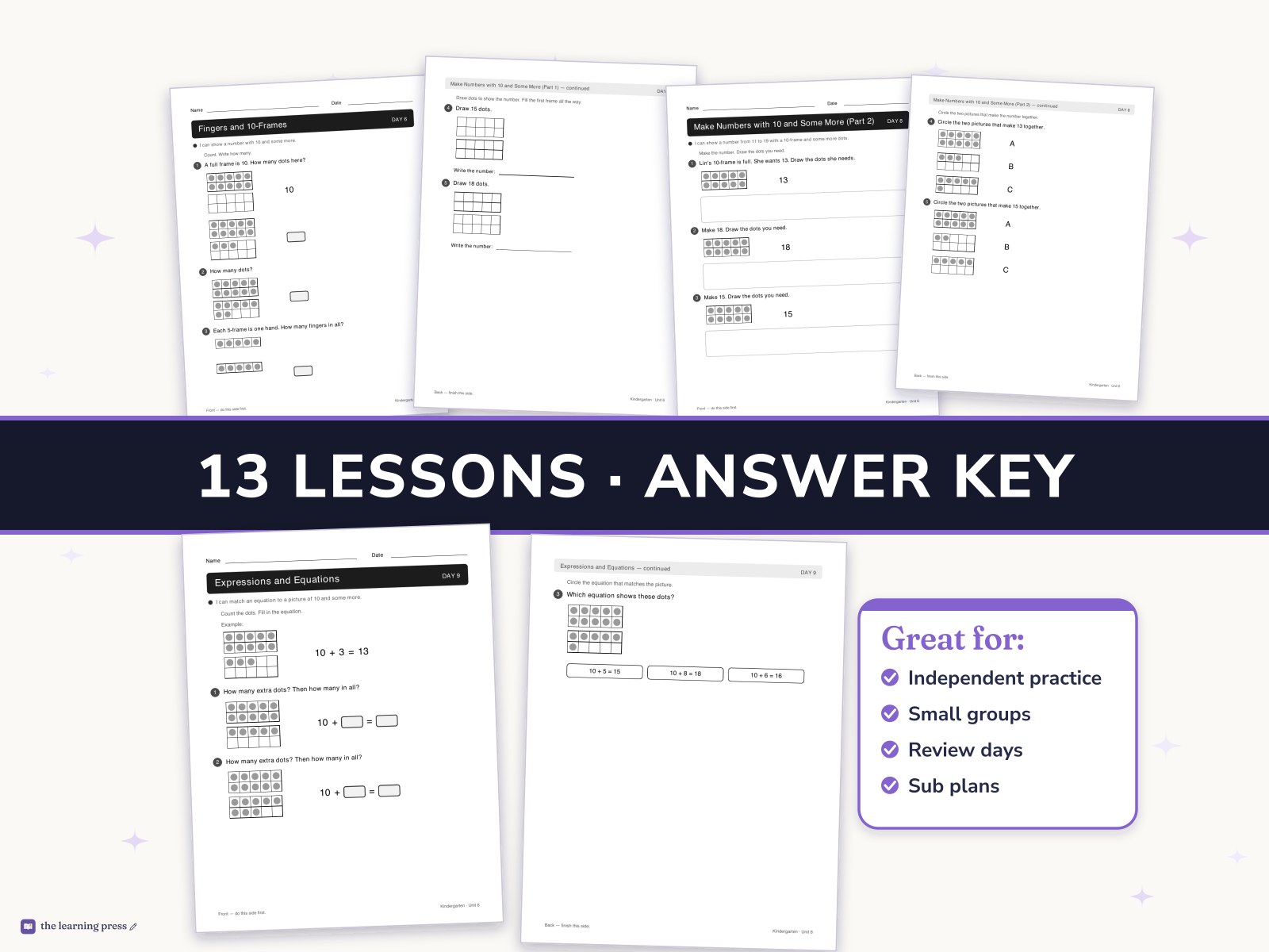 Preview page 3 of Illustrative Math (IM®) Aligned Kindergarten Unit 6 Worksheets: Numbers 0–20