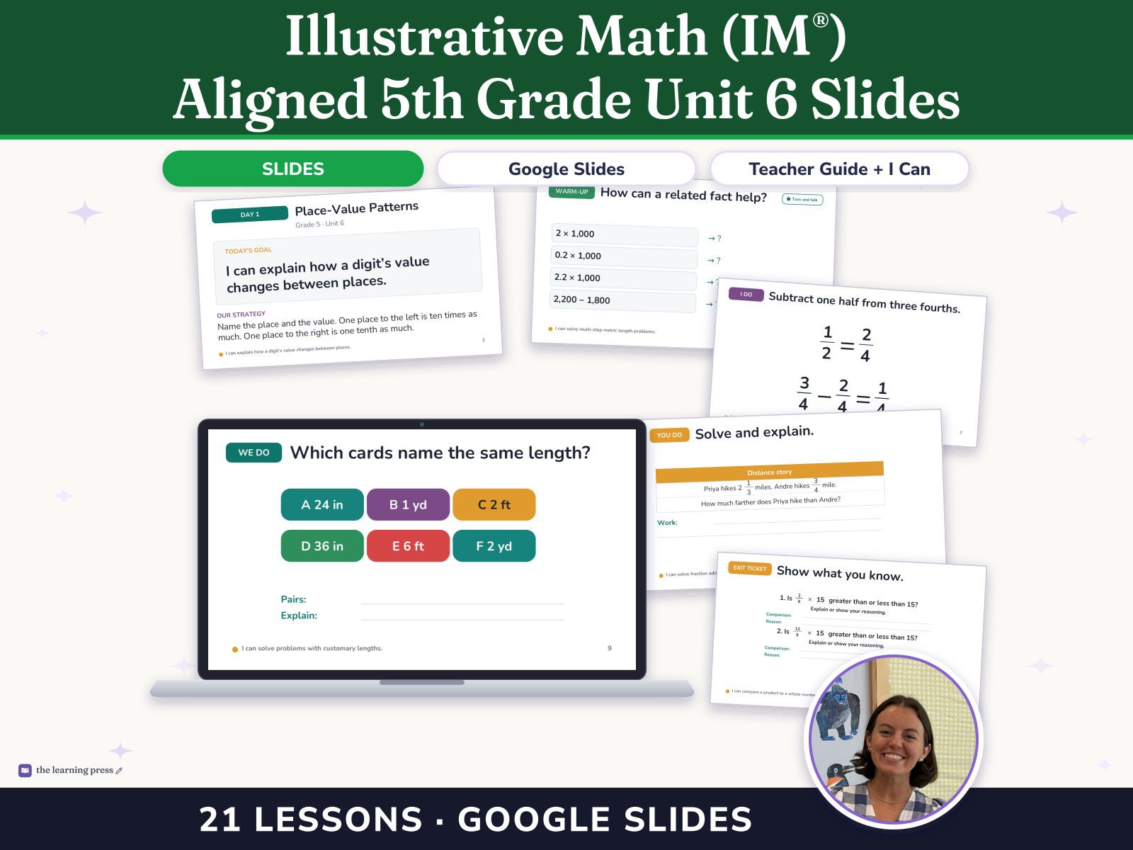 Preview page 1 of Illustrative Math (IM®) Aligned 5th Grade Unit 6 Slides: More Decimal and Fraction Operations
