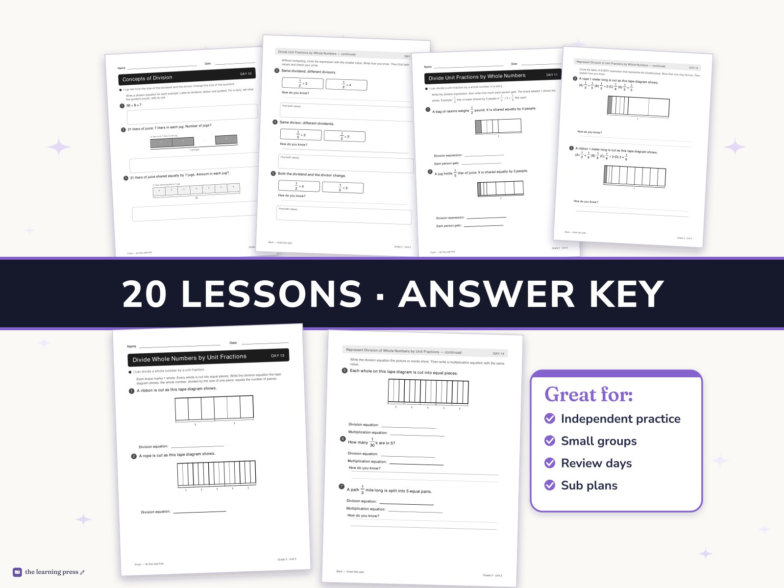 Preview page 3 of Illustrative Math (IM®) Aligned 5th Grade Unit 3 Worksheets: Multiplying and Dividing Fractions