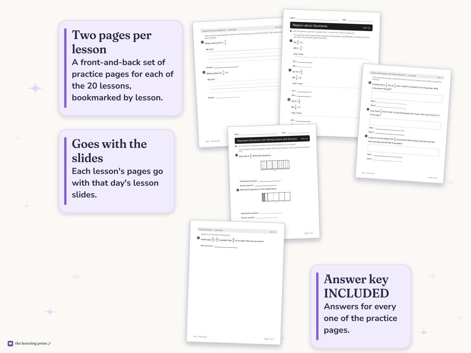 Preview page 4 of Illustrative Math (IM®) Aligned 5th Grade Unit 3 Worksheets: Multiplying and Dividing Fractions
