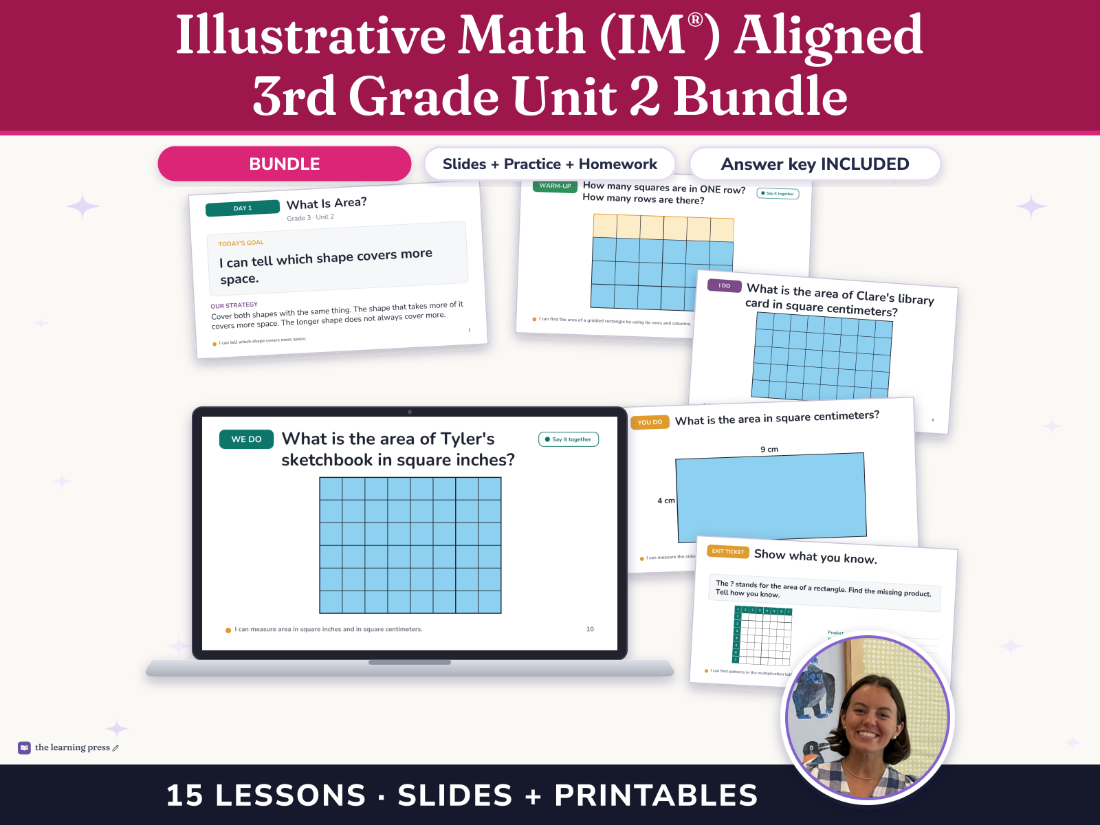 Preview page 1 of Illustrative Math (IM®) Aligned 3rd Grade Unit 2 Bundle: Area and Multiplication