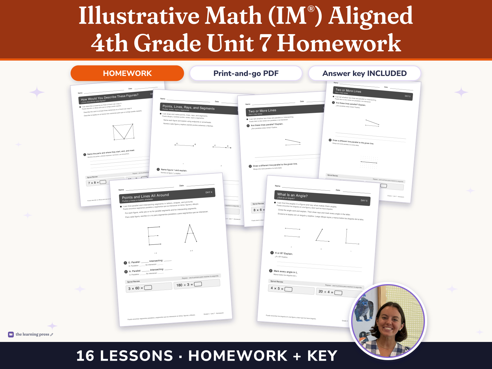 Preview page 1 of Illustrative Math (IM®) Aligned 4th Grade Unit 7 Homework: Angles and Angle Measurement