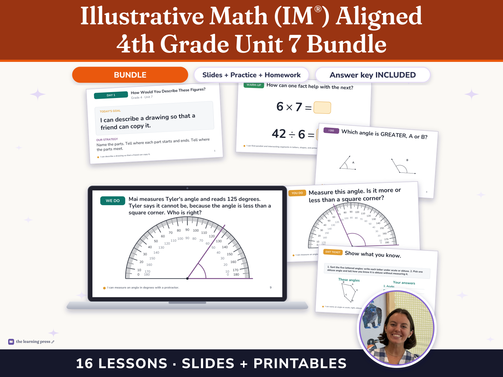 Preview page 1 of Illustrative Math (IM®) Aligned 4th Grade Unit 7 Bundle: Angles and Angle Measurement