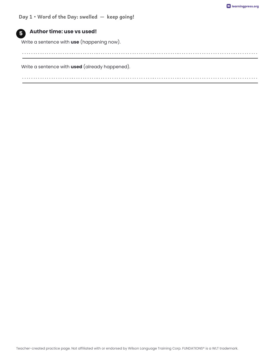 Preview page 3 of Fundations Level 2 Unit 4 Daily Lesson Work Pages