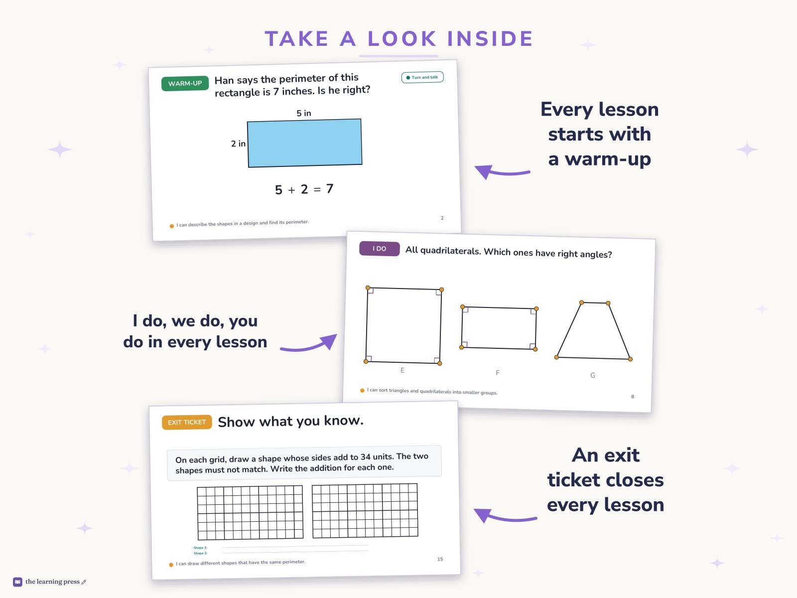Preview page 2 of Illustrative Math (IM®) Aligned 3rd Grade Unit 7 Bundle: Two-dimensional Shapes and Perimeter