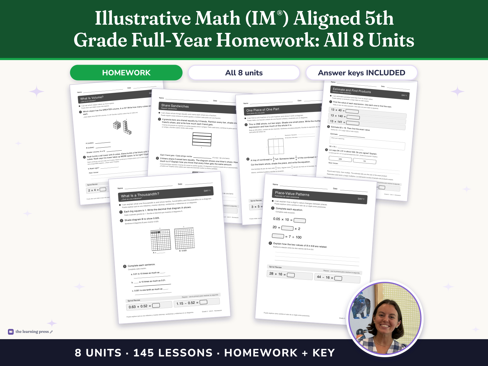 Preview page 1 of Illustrative Math (IM®) Aligned 5th Grade Full-Year Homework: All 8 Units