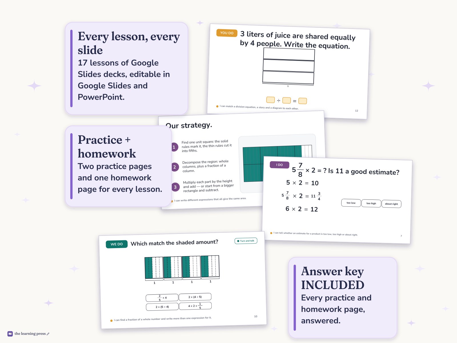 Preview page 4 of Illustrative Math (IM®) Aligned 5th Grade Unit 2 Bundle: Fractions as Quotients and Fraction Multiplication