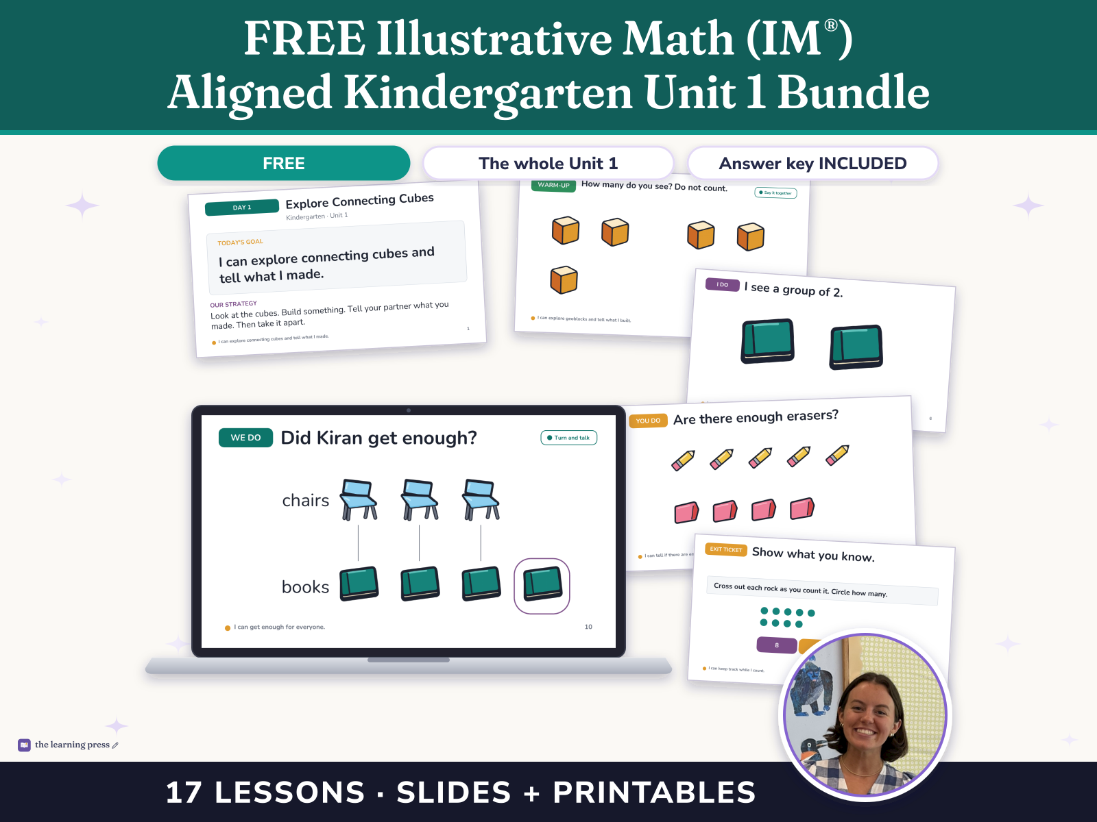 Preview page 1 of FREE Illustrative Math (IM®) Aligned Kindergarten Unit 1 Bundle: Math in Our World