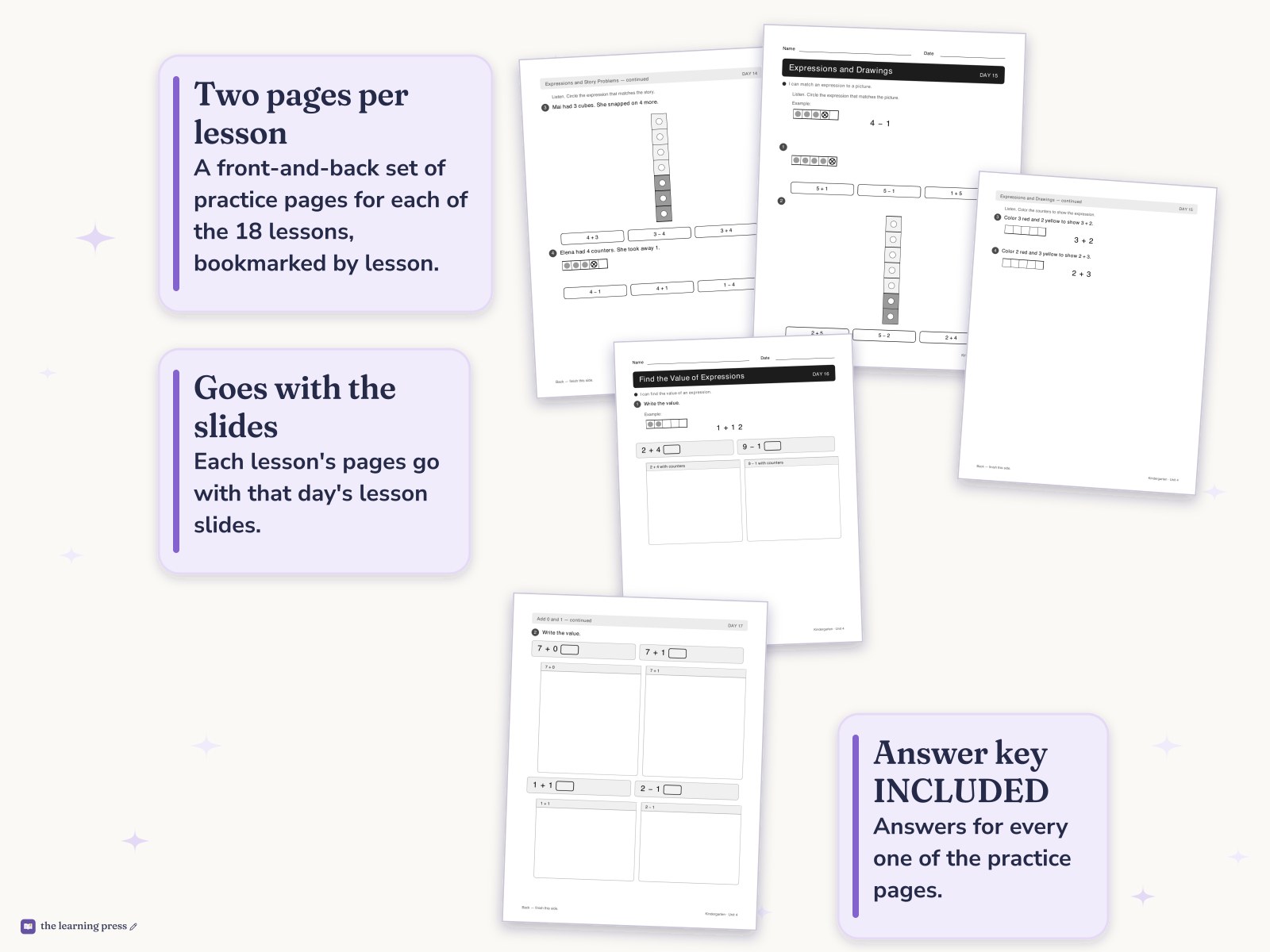 Preview page 4 of Illustrative Math (IM®) Aligned Kindergarten Unit 4 Worksheets: Understanding Addition and Subtraction