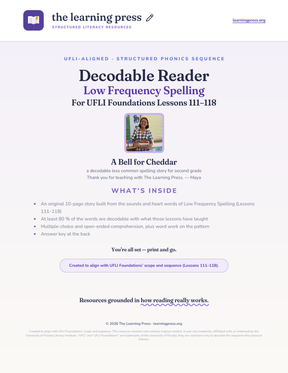 Preview page 1 of UFLI Aligned Decodable Reader · Lessons 111 – 118