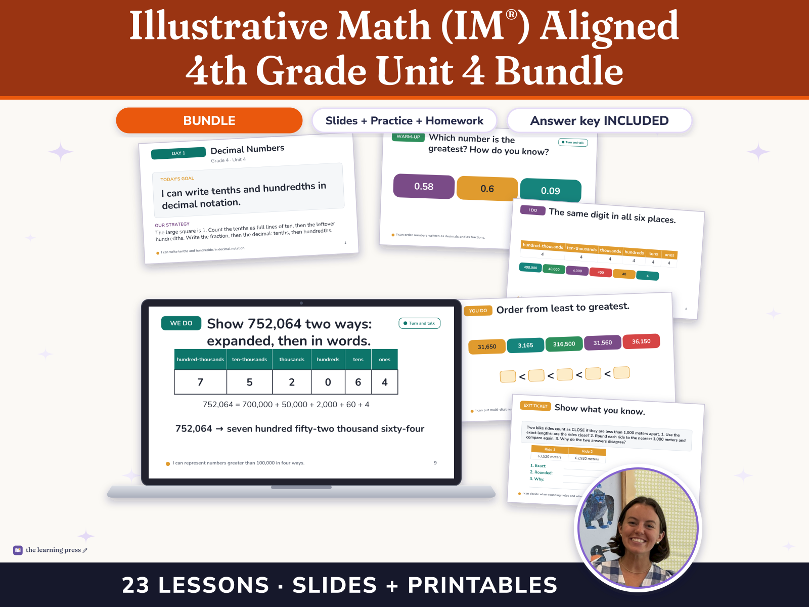 Preview page 1 of Illustrative Math (IM®) Aligned 4th Grade Unit 4 Bundle: From Hundredths to Hundred-thousands