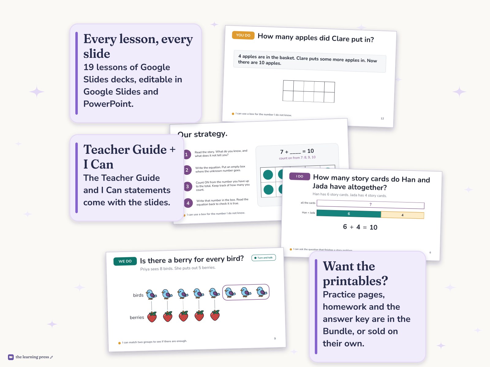 Preview page 4 of Illustrative Math (IM®) Aligned 1st Grade Unit 2 Slides: Addition and Subtraction Story Problems