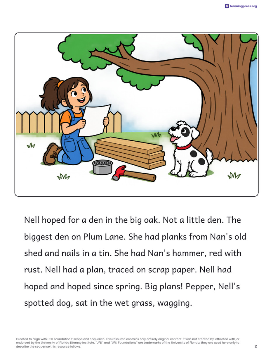 Preview page 3 of UFLI Aligned Decodable Reader · Lessons 107 – 110
