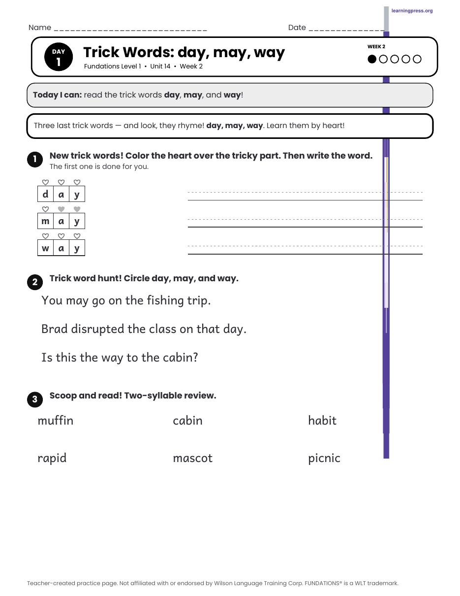Preview page 2 of Fundations Level 1 — Complete Level Bundle (Units 1–14)