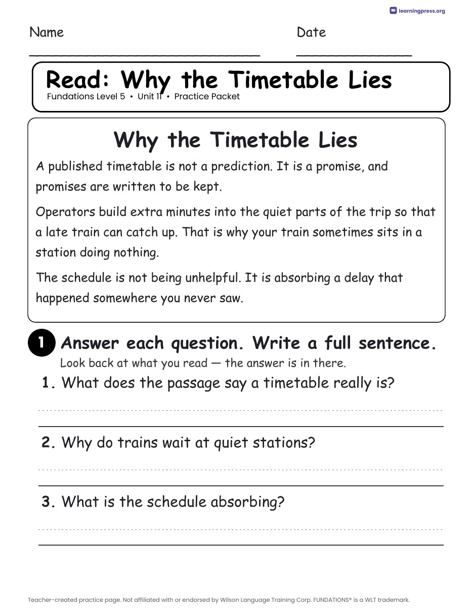 Preview page 3 of Fundations Level 5 Unit 11 Worksheets