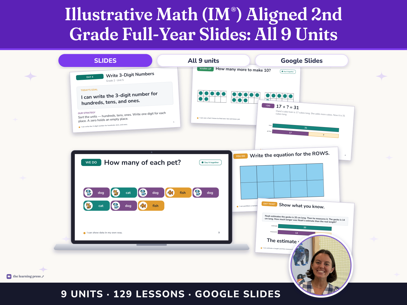 Preview page 1 of Illustrative Math (IM®) Aligned 2nd Grade Full-Year Slides: All 9 Units