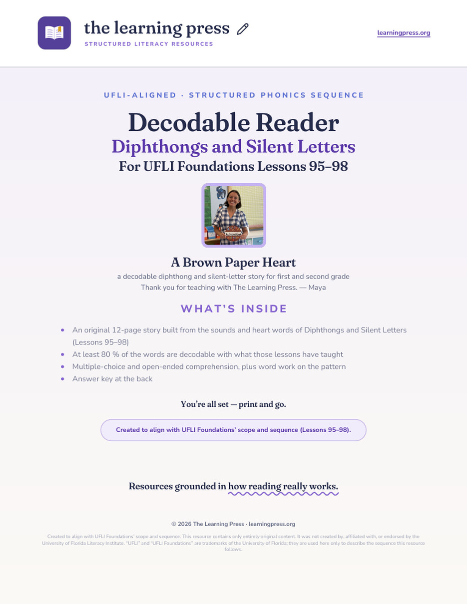 Preview page 1 of UFLI Aligned Decodable Reader · Lessons 95 – 98