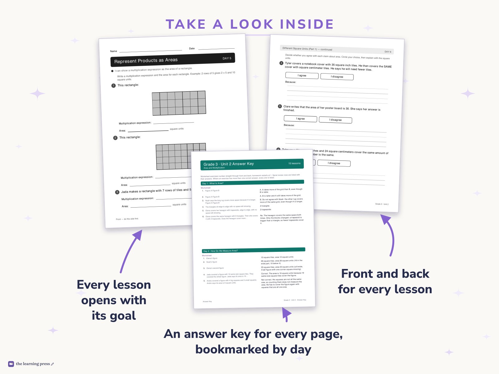 Preview page 2 of Illustrative Math (IM®) Aligned 3rd Grade Unit 2 Worksheets: Area and Multiplication