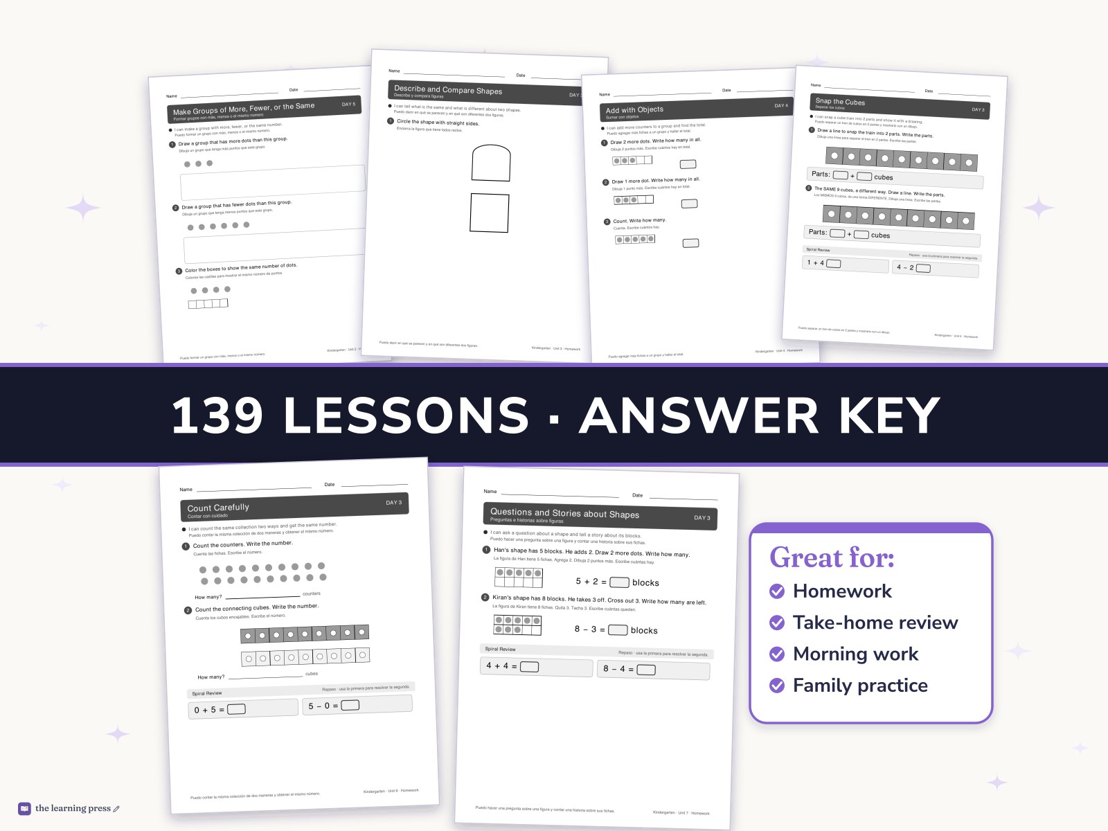 Preview page 3 of Illustrative Math (IM®) Aligned Kindergarten Full-Year Homework: All 8 Units