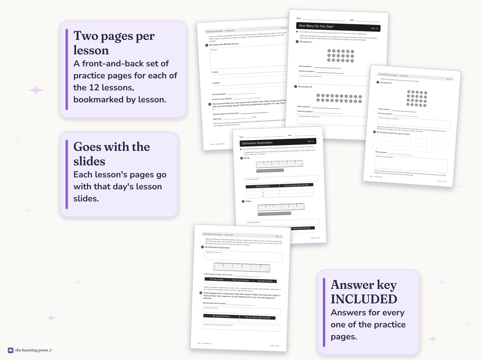 Preview page 4 of Illustrative Math (IM®) Aligned 3rd Grade Unit 8 Worksheets: Putting It All Together