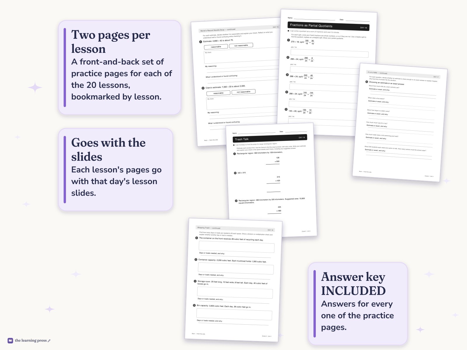 Preview page 4 of Illustrative Math (IM®) Aligned 5th Grade Unit 4 Worksheets: Wrapping Up Multiplication and Division with Multi-Digit Numbers