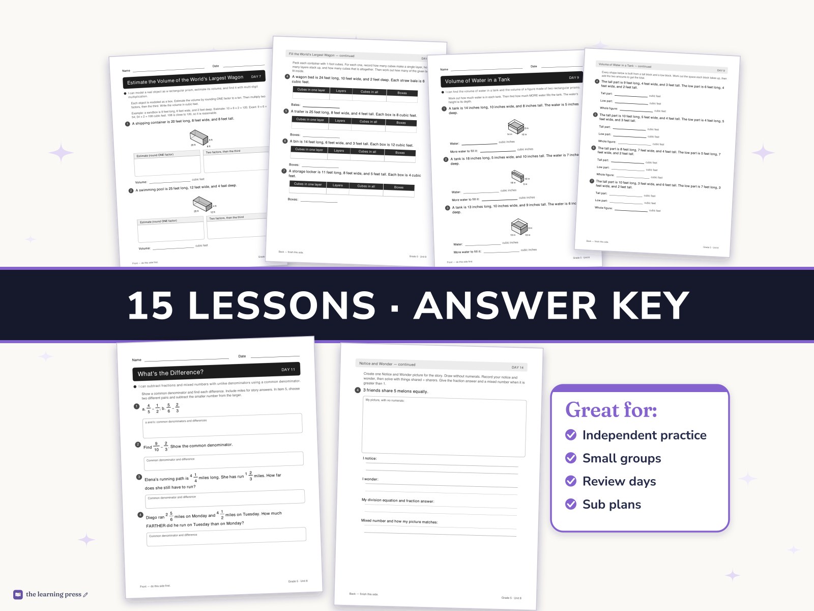 Preview page 3 of Illustrative Math (IM®) Aligned 5th Grade Unit 8 Worksheets: Putting It All Together