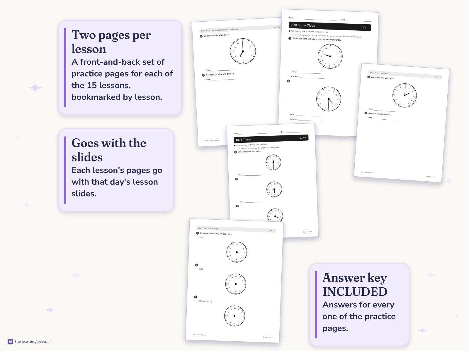 Preview page 4 of Illustrative Math (IM®) Aligned 1st Grade Unit 7 Worksheets: Geometry and Time
