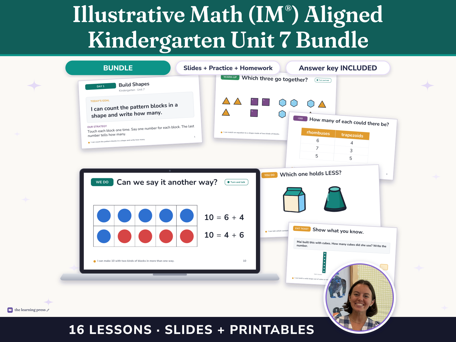 Preview page 1 of Illustrative Math (IM®) Aligned Kindergarten Unit 7 Bundle: Solid Shapes All Around Us