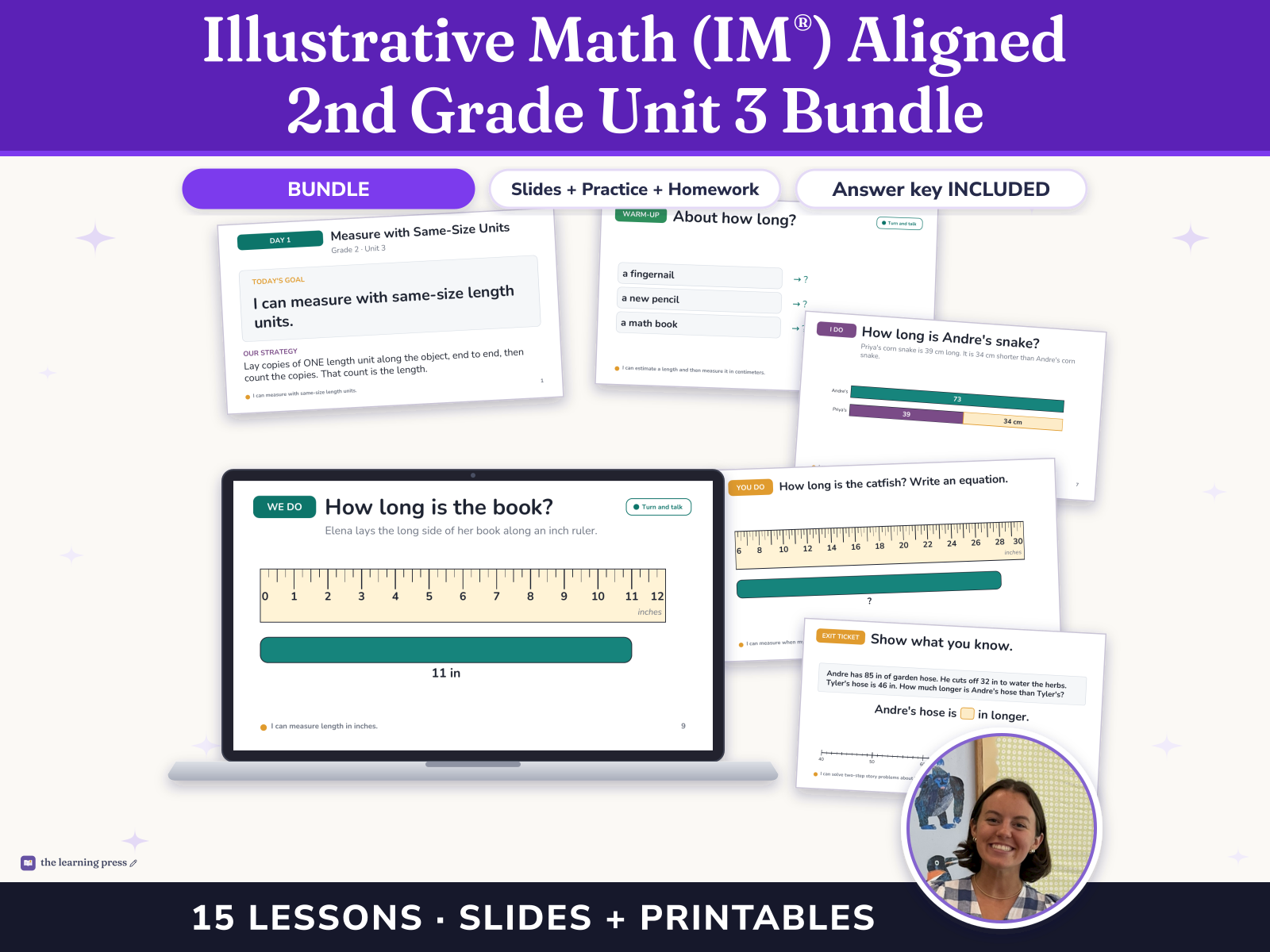 Preview page 1 of Illustrative Math (IM®) Aligned 2nd Grade Unit 3 Bundle: Measuring Length